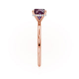 PARIS - Chatham® Cushion Alexandrite & Diamond 18k Rose Gold Petite Hidden Halo
