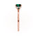 PARIS - Cushion Emerald & Diamond 18k Rose Gold Petite Hidden Halo