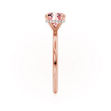 PARIS - Chatham® Cushion Champagne Sapphire & Diamond 18k Rose Gold Petite Hidden Halo
