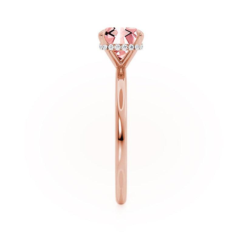 PARIS - Chatham® Cushion Champagne Sapphire & Diamond 18k Rose Gold Petite Hidden Halo