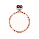 PARIS - Chatham® Cushion Alexandrite & Diamond 18k Rose Gold Petite Hidden Halo