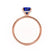 PARIS - Cushion Blue Sapphire & Diamond 18k Rose Gold Petite Hidden Halo