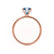 PARIS - Cushion Aqua Spinel & Diamond 18k Rose Gold Petite Hidden Halo