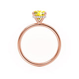 PARIS - Chatham® Cushion Yellow Sapphire & Diamond 18k Rose Gold Petite Hidden Halo