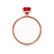 PARIS - Cushion Ruby & Diamond 18k Rose Gold Petite Hidden Halo