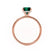 PARIS - Cushion Emerald & Diamond 18k Rose Gold Petite Hidden Halo