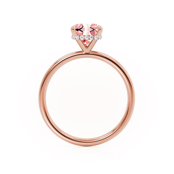 PARIS - Chatham® Cushion Champagne Sapphire & Diamond 18k Rose Gold Petite Hidden Halo