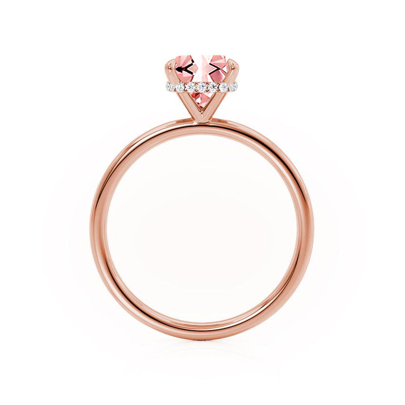 PARIS - Chatham® Cushion Champagne Sapphire & Diamond 18k Rose Gold Petite Hidden Halo