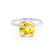 PARIS - Cushion Yellow Sapphire & Diamond 18k White Gold Petite Hidden Halo