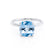 PARIS - Cushion Aqua Spinel & Diamond 950 Platinum Petite Hidden Halo