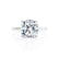 PARIS - Cushion Natural Diamond 18k White Gold Hidden Halo Engagement Ring Lily Arkwright