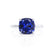 PARIS - Cushion Blue Sapphire & Diamond 950 Platinum Petite Hidden Halo