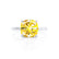 PARIS - Cushion Yellow Sapphire & Diamond 18k White Gold Petite Hidden Halo