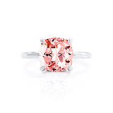 PARIS - Chatham® Cushion Champagne Sapphire & Diamond 950 Platinum Petite Hidden Halo