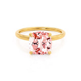 PARIS - Chatham® Cushion Champagne Sapphire & Diamond 18k Yellow Gold Petite Hidden Halo