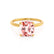PARIS - Cushion Champagne Sapphire & Diamond 18k Yellow Gold Petite Hidden Halo