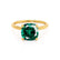 PARIS - Cushion Emerald & Diamond 18k Yellow Gold Petite Hidden Halo