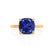 PARIS - Cushion Blue Sapphire & Diamond 18k Yellow Gold Petite Hidden Halo