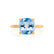 PARIS - Cushion Aqua Spinel & Diamond 18k Yellow Gold Petite Hidden Halo