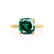PARIS - Cushion Emerald & Diamond 18k Yellow Gold Petite Hidden Halo