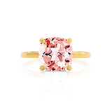 PARIS - Chatham® Cushion Champagne Sapphire & Diamond 18k Yellow Gold Petite Hidden Halo