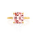 PARIS - Cushion Champagne Sapphire & Diamond 18k Yellow Gold Petite Hidden Halo
