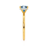 PARIS - Chatham® Cushion Aqua Spinel & Diamond 18k Yellow Gold Petite Hidden Halo