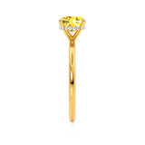 PARIS - Chatham® Cushion Yellow Sapphire & Diamond 18k Yellow Gold Petite Hidden Halo