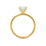 PARIS - Cushion Natural Diamond 18k Yellow Gold Hidden Halo Engagement Ring Lily Arkwright