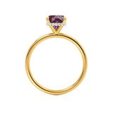 PARIS - Chatham® Cushion Alexandrite & Diamond 18k Yellow Gold Petite Hidden Halo
