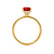 PARIS - Cushion Ruby & Diamond 18k Yellow Gold Petite Hidden Halo