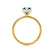 PARIS - Cushion Aqua Spinel & Diamond 18k Yellow Gold Petite Hidden Halo