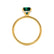PARIS - Cushion Emerald & Diamond 18k Yellow Gold Petite Hidden Halo