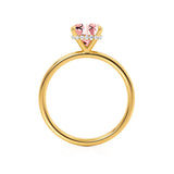 PARIS - Chatham® Cushion Champagne Sapphire & Diamond 18k Yellow Gold Petite Hidden Halo