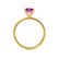 PARIS - Cushion Pink Sapphire & Diamond 18k Yellow Gold Petite Hidden Halo