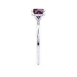 PARIS - Chatham® Cushion Alexandrite & Diamond 18k White Gold Petite Hidden Halo
