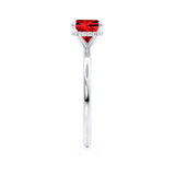 PARIS - Chatham® Cushion Ruby & Diamond 18k White Gold Petite Hidden Halo