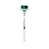 PARIS - Chatham® Cushion Emerald & Diamond 950 Platinum Petite Hidden Halo