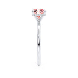 PARIS - Chatham® Cushion Champagne Sapphire & Diamond 950 Platinum Petite Hidden Halo