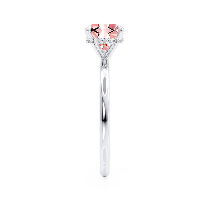 PARIS - Chatham® Cushion Champagne Sapphire & Diamond 950 Platinum Petite Hidden Halo