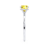 PARIS - Chatham® Cushion Yellow Sapphire & Diamond 950 Platinum Petite Hidden Halo