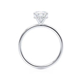 PARIS - Cushion Natural Diamond 18k White Gold Hidden Halo Engagement Ring Lily Arkwright