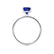 PARIS - Cushion Blue Sapphire & Diamond 950 Platinum Petite Hidden Halo