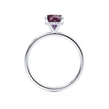 PARIS - Chatham® Cushion Alexandrite & Diamond 950 Platinum Petite Hidden Halo