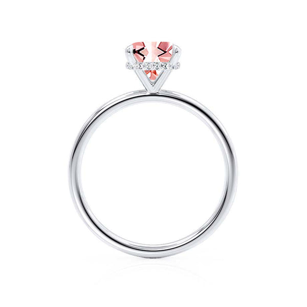 PARIS - Chatham® Cushion Champagne Sapphire & Diamond 950 Platinum Petite Hidden Halo