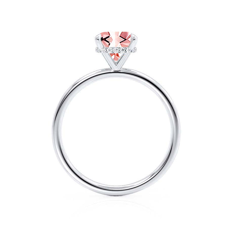 PARIS - Chatham® Cushion Champagne Sapphire & Diamond 950 Platinum Petite Hidden Halo