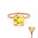 PARIS - Cushion Yellow Sapphire & Diamond 18k Rose Gold Petite Hidden Halo