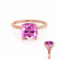 PARIS - Cushion Pink Sapphire & Diamond 18k Rose Gold Petite Hidden Halo