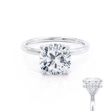 PARIS - Cushion Natural Diamond Platinum Hidden Halo Engagement Ring Lily Arkwright