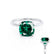 PARIS - Cushion Emerald & Diamond 950 Platinum Petite Hidden Halo
